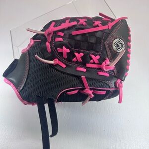 Youth Black and Pink Softball Glove - Kids
